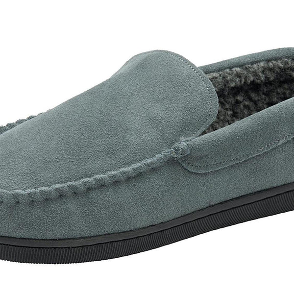Dunlop Nathan Suede Leather Mens Memory Foam Loafer Slippers