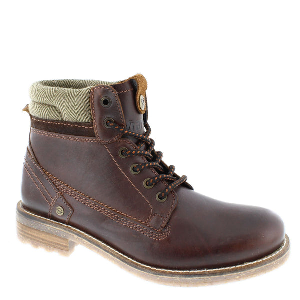 Wrangler Hill Tweed Lace Leather Combat Mens Boots