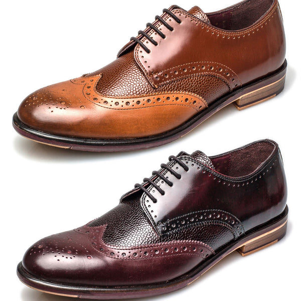 London Brogues Lincoln 5 Eye Mens Leather Sole Derby Shoes