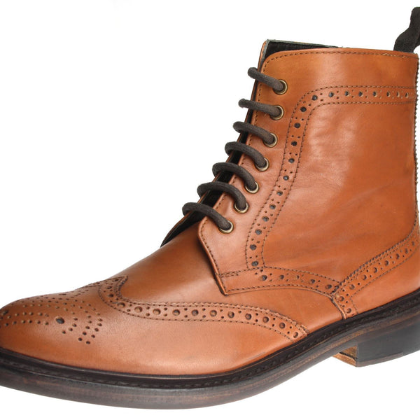 Frank James Benchgrade Moreton Leather Sole Welted Lace Up Brogue Dealer Boots