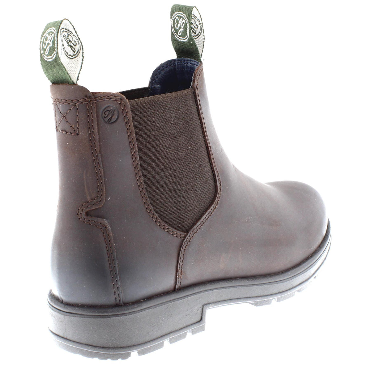 Frank James Braunton Greasy Brown Mens Chelsea Pull On Boots