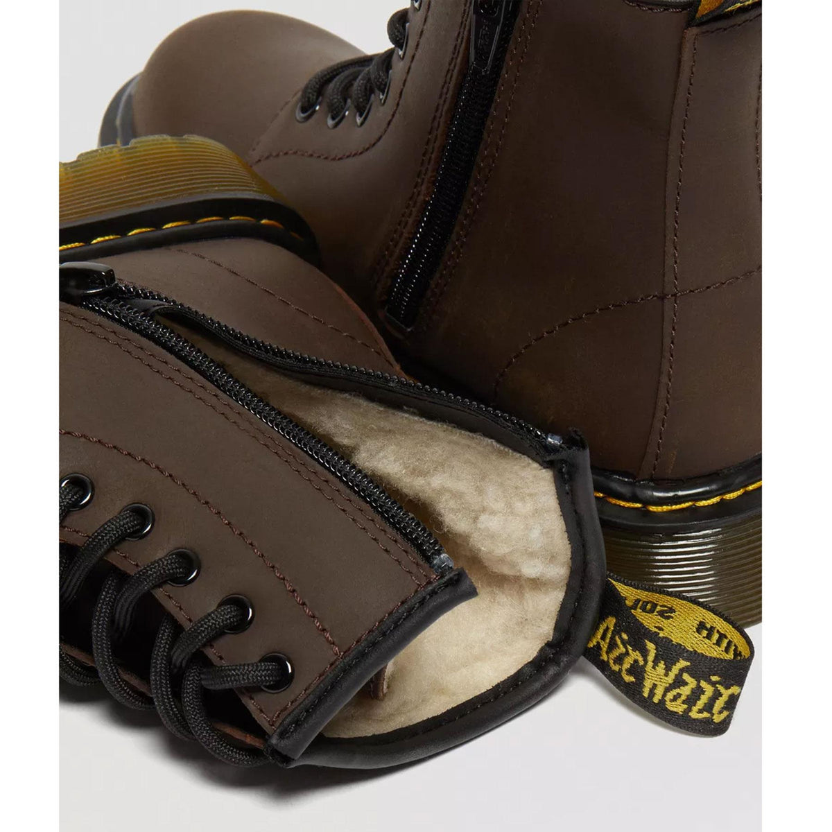 Dr Martens 1460 Junior Serena Faux Fur Lined Leather Zip Warm Boots