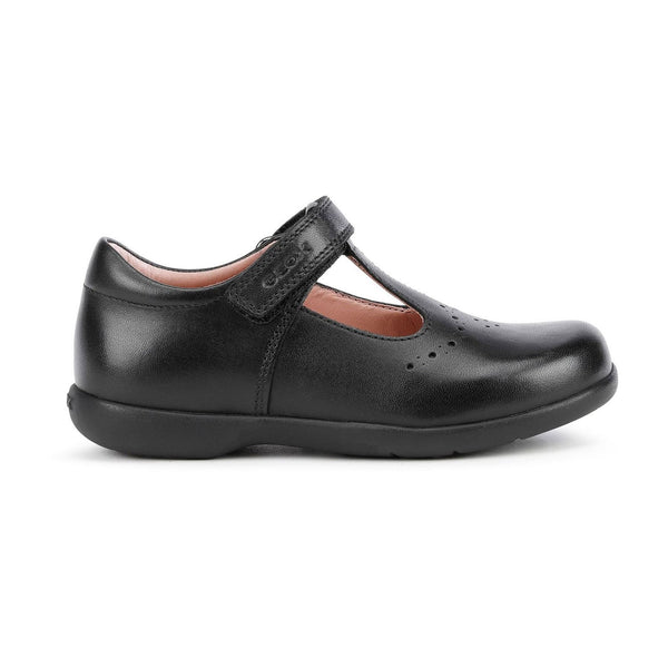 Geox Girls School Black Buckle Naimara Girl Ballerina Shoes