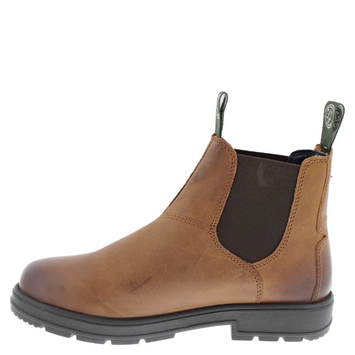 Frank James Braunton Greasy Brown Mens Chelsea Pull On Boots