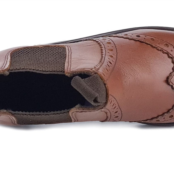 Frank James Wrexham Boys Girls Brogue Chelsea Leather Jodphur Ankle Pull On Boots