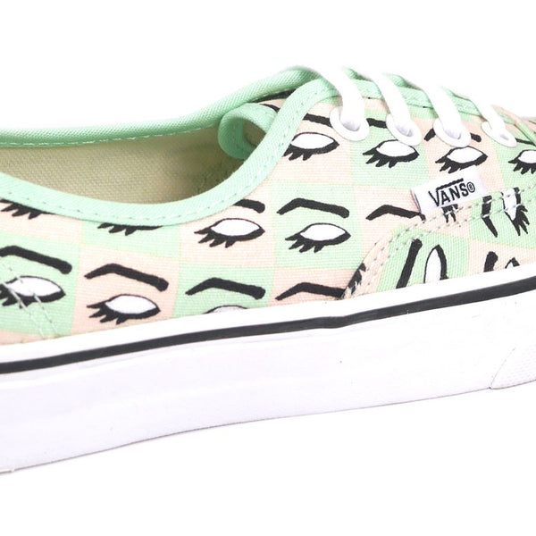 VANS Authentic Kendra Dandy Mod Eye Teal White Lace Up Womans Trainers Canvas
