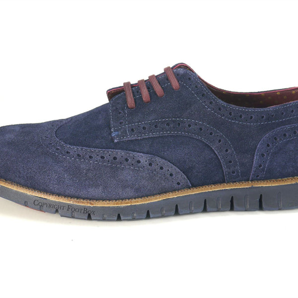 London Brogues Gatz Derby Suede Lightweight Flexible Mens Shoes