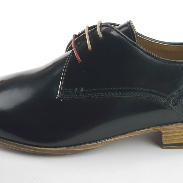 Frank James Shoreditch Mens Leather Hi Shine Lace Up Gibson Formal Shoes