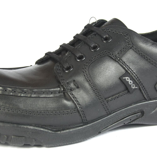 POD Grant Lace Up Black Leather Boys School Formal Casual Shoes