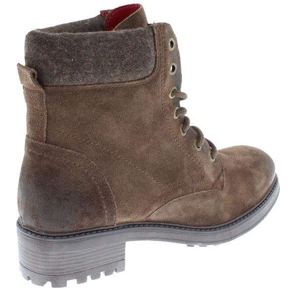 Frank James Warwick Suede Leather Womens Lace Up Block Heel Ankle Boots