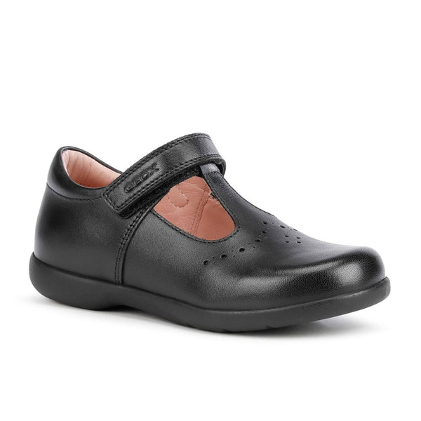 Geox Girls School Black Buckle Naimara Girl Ballerina Shoes