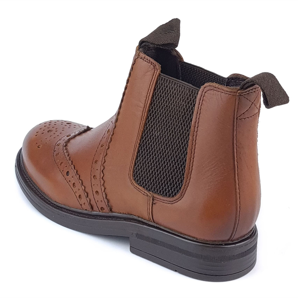Frank James Wrexham Boys Girls Brogue Chelsea Leather Jodphur Ankle Pull On Boots