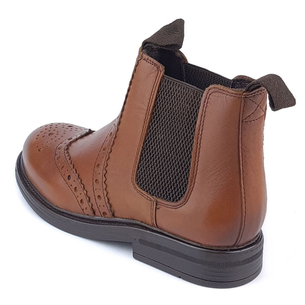 Frank James Wrexham Boys Girls Brogue Chelsea Leather Jodphur Ankle Pull On Boots