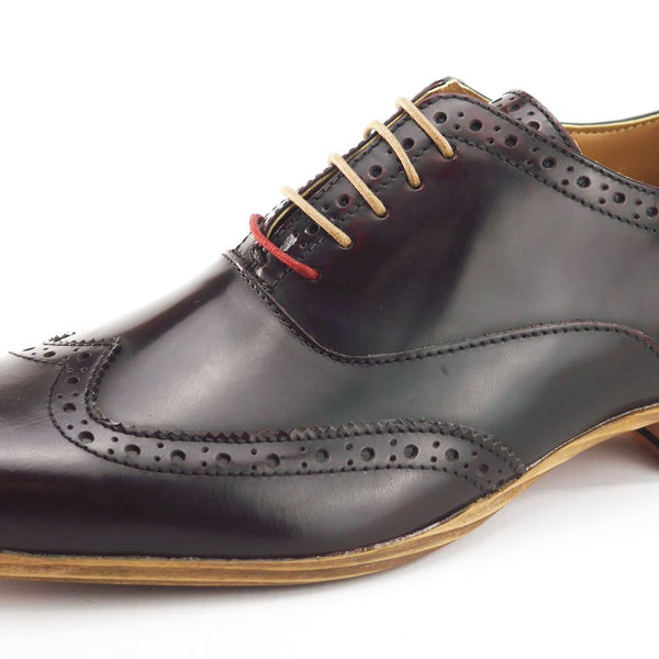 Frank James Norbury Leather Hi Shine Lace Up Mens Brogue Shoes