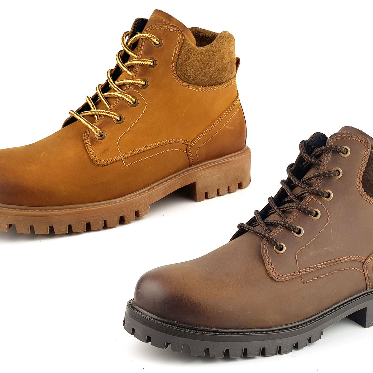Frank James Bisley Mens Leather Lace Up Yuma Commando Casual Boots