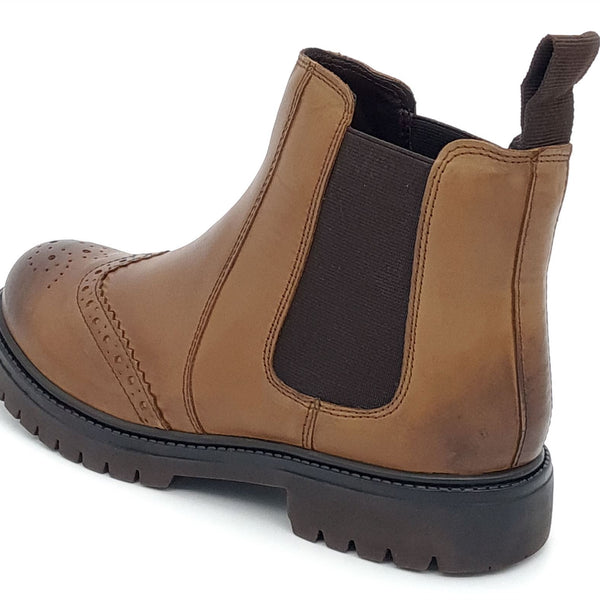 Frank James Grantham Leather Brogue Chelsea Junior Boots