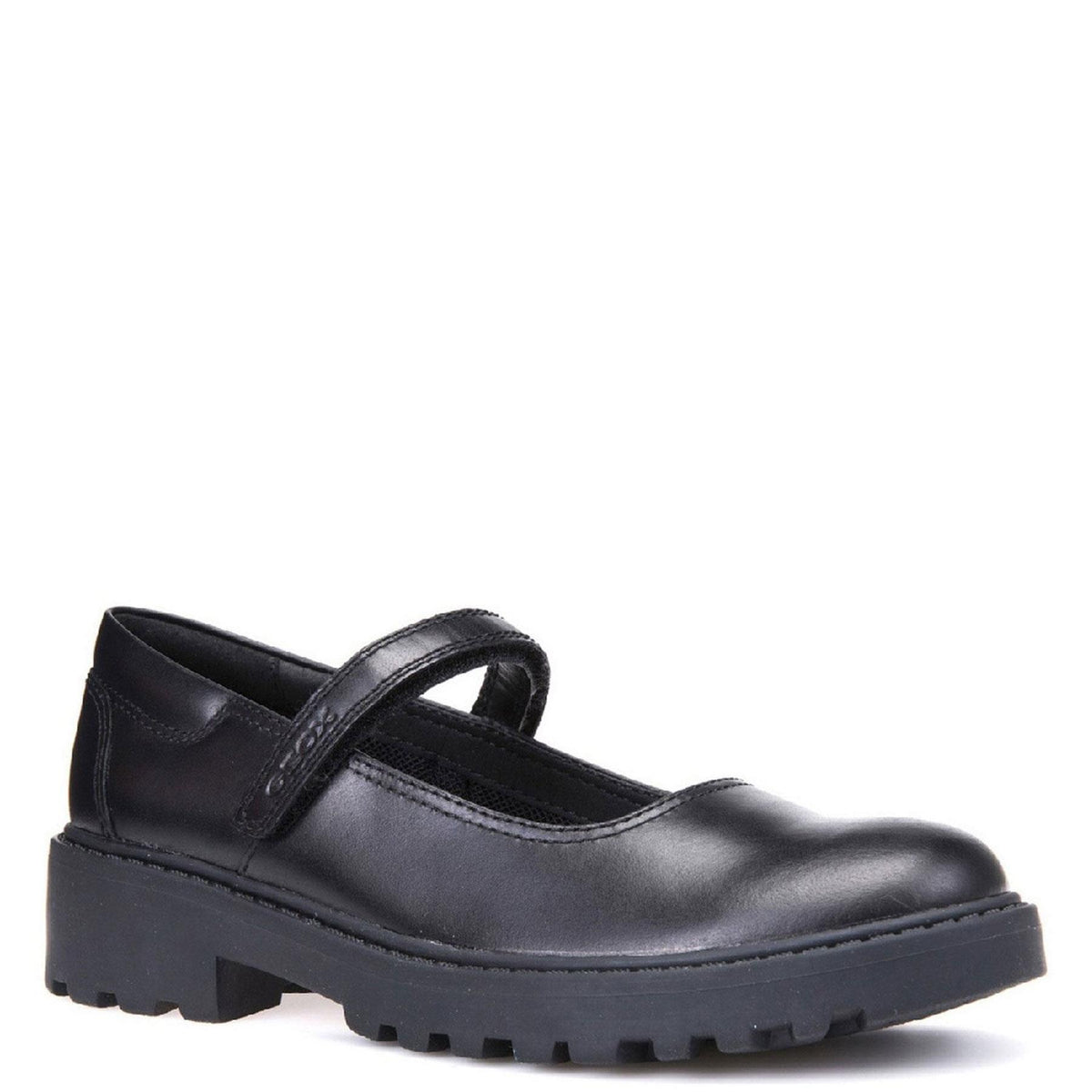 Geox Casey Touch Fastening Leather Mary Jane School Shoes