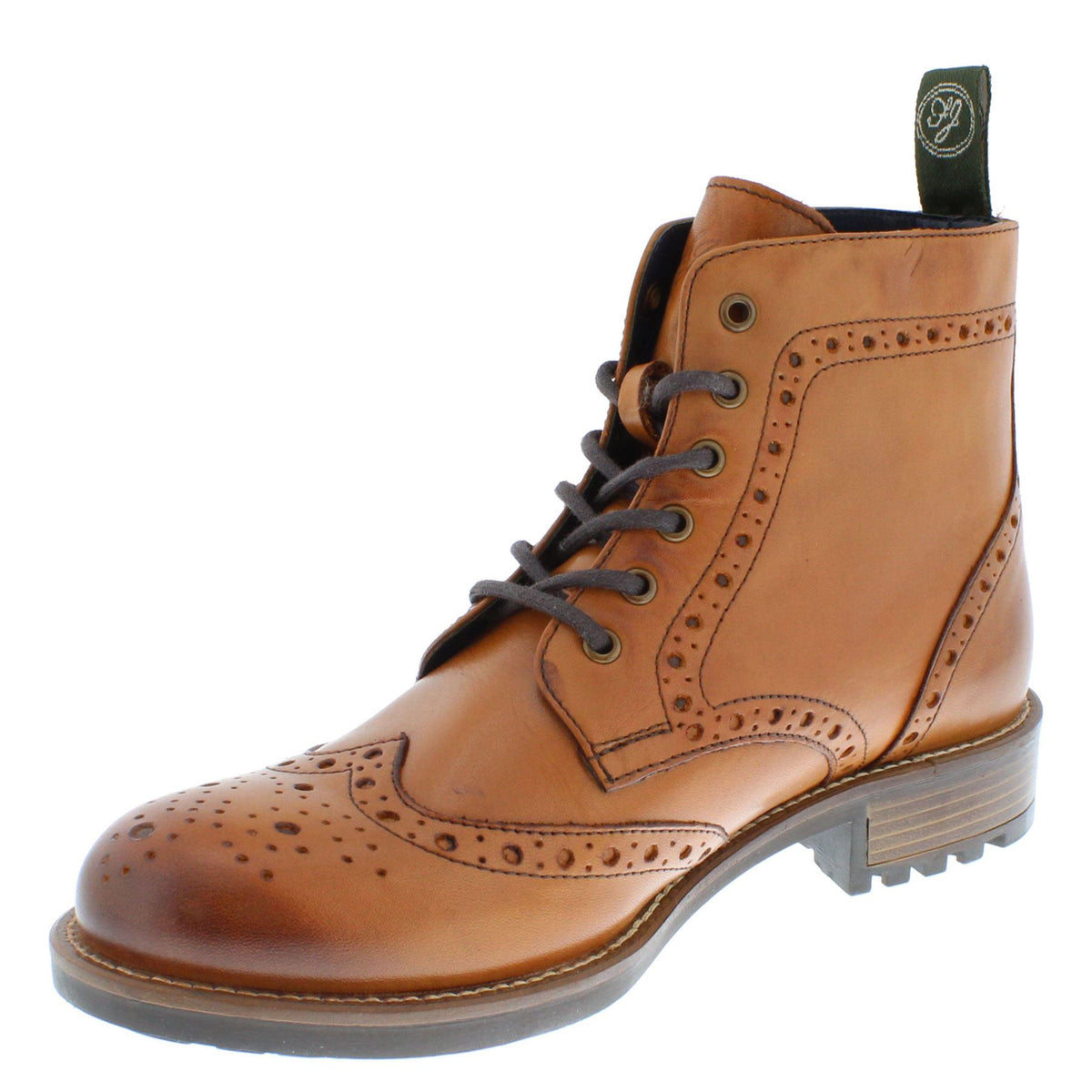Frank James Camden High Quality Cleated Real Leather Lace Up Brogue Mens Boots