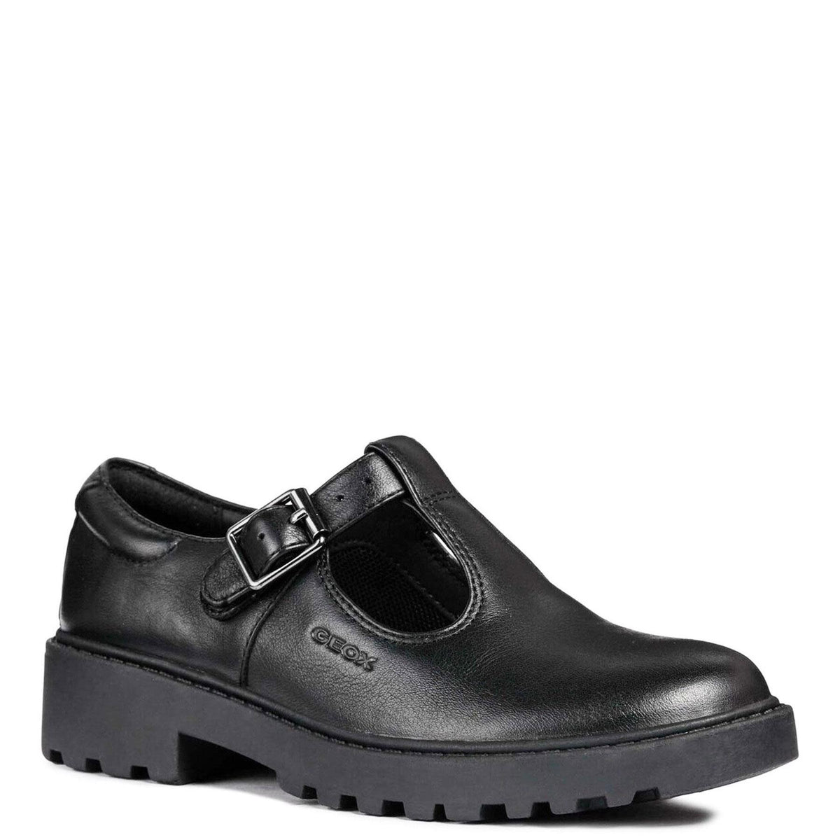 Geox Casey Girls Leather T-Bar Buckle School Shoes