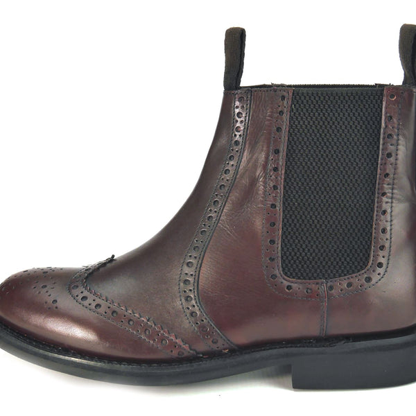 Frank James Benchgrade Evesham Leather Welted Chelsea Brogue Dealer Boots Rubber Sole