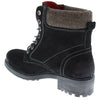 Frank James Warwick Suede Leather Womens Lace Up Block Heel Ankle Boots