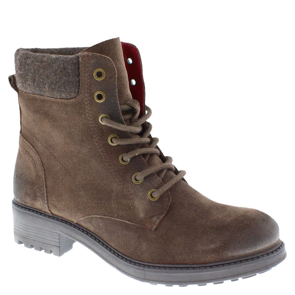Frank James Warwick Suede Leather Womens Lace Up Block Heel Ankle Boots