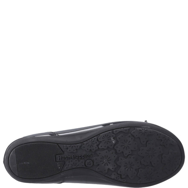 Hush Puppies Lillie Girls' Slip On Ballerina Patent School Shoes