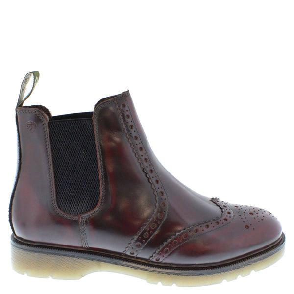 Frank James Warkton Leather Pull On Mens Brogue Chelsea Boots