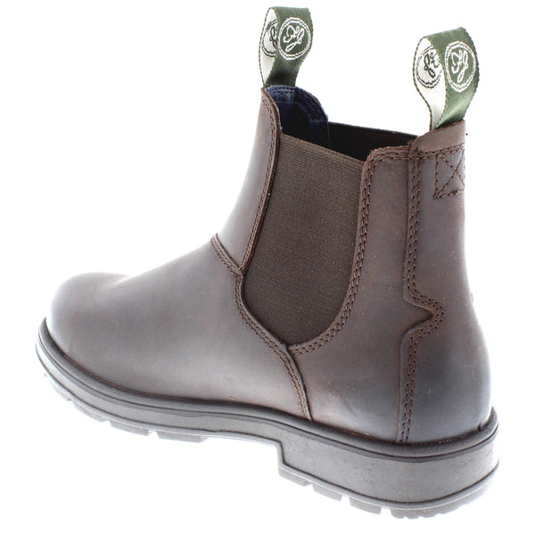 Frank James Braunton Greasy Brown Mens Chelsea Pull On Boots