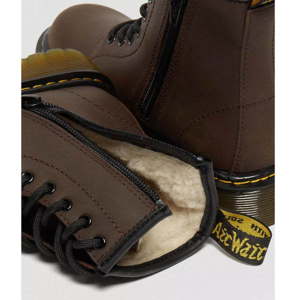 Dr Martens 1460 Junior Serena Faux Fur Lined Leather Zip Warm Boots