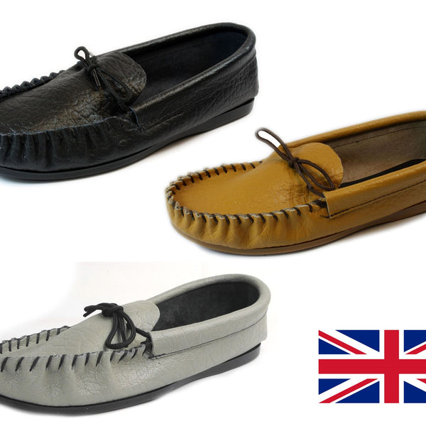 Coopers Moccasin Traditional Mens Leather Outdoor Slippers