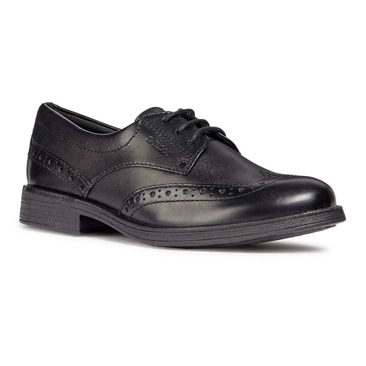 Geox Girls School Black Lace up J Agata D Shoes