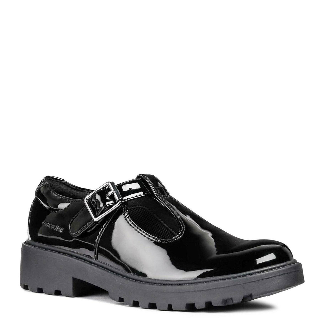 Geox Casey Girls Leather T-Bar Buckle School Shoes