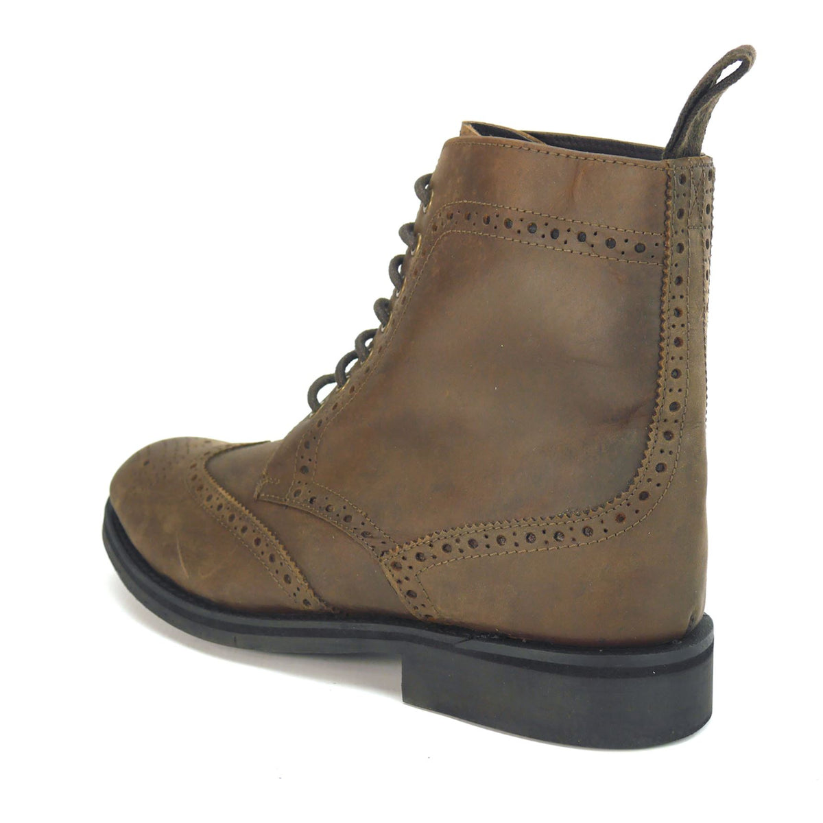 Frank James Benchgrade Cotswold Leather Welted Lace Up Brogue Rubber Sole Dealer Boots