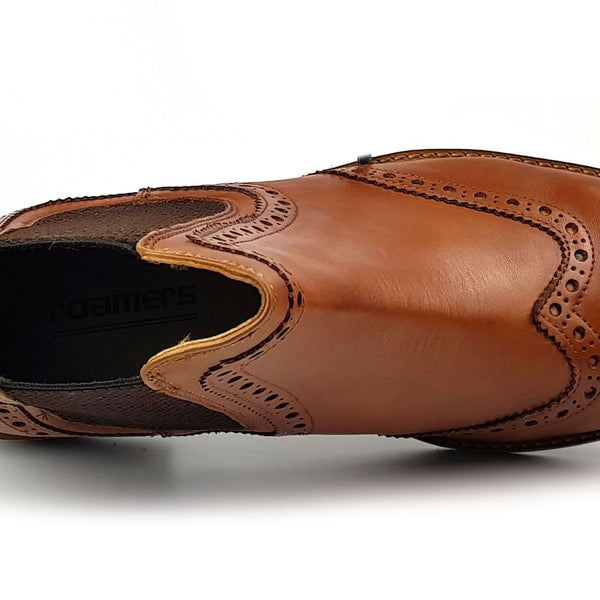 Roamers M143BT Mens Leather Cheslea Pull On Dealer Boots