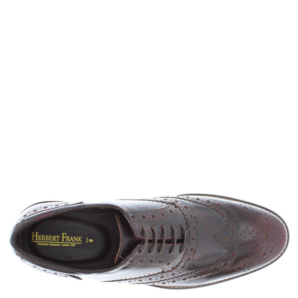 Herbert Frank Enfield Mens Leather Lace Up Wingtip Formal Gatsby Evening Brogue Shoes
