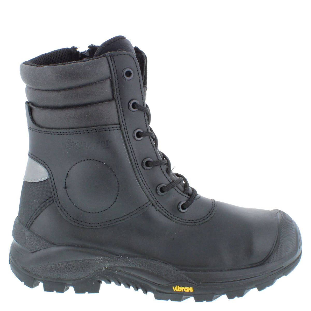 U-Power Leopard Leather Work Hi Leg Vibram Lace Up Toecap Midsole Work Boots