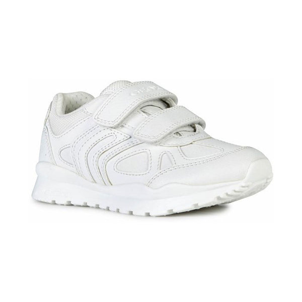 Geox Boys White Touch Fastening Pavel School Shoes