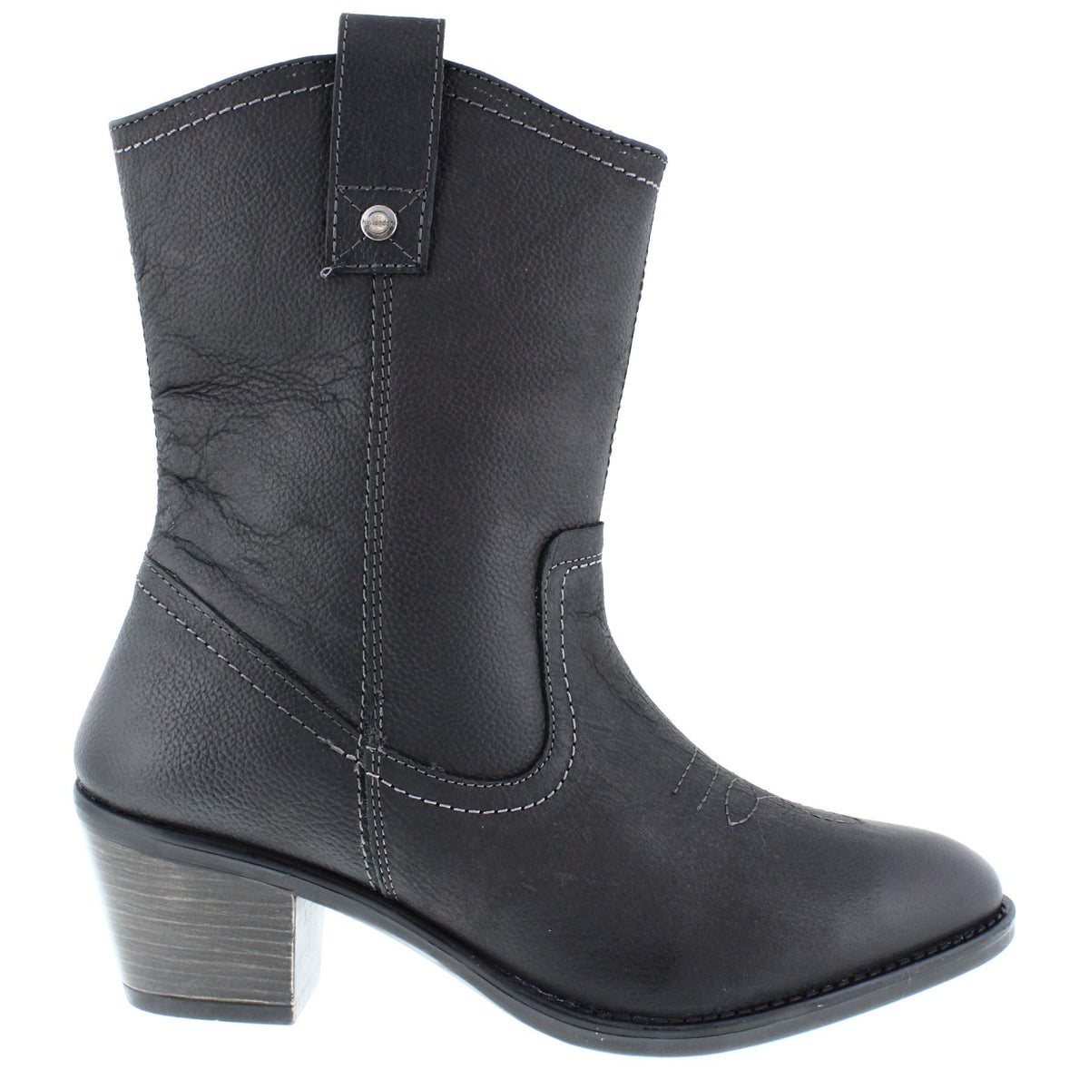 HX London Dallas Women's Leather Mid-Calf Cowboy Boots