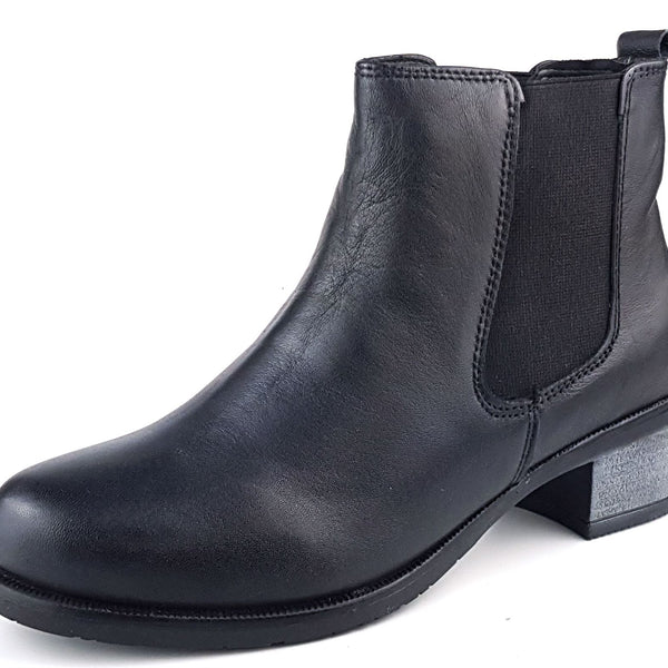 Frank James Towcester Ladies Womans Leather Chelsea Pull On Ankle Heel Boots