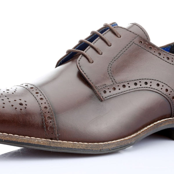 Thomas Crick Claydon Mens Leather Lace Up Brogue Formal Shoes