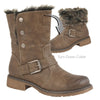 Cipriata Andreana Press Stud Fold Down Biker Style Ankle Boots