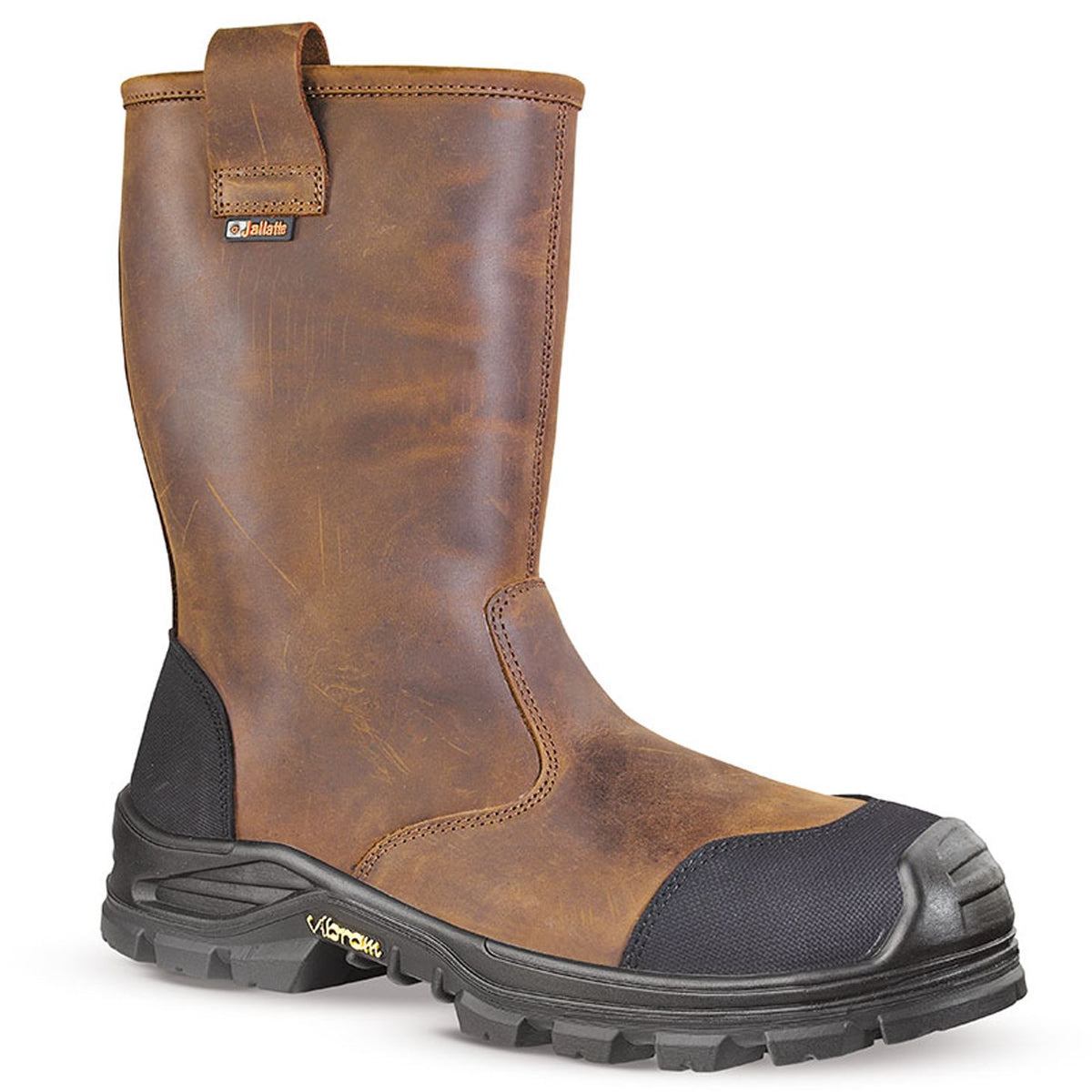 Jallatte Jalsalix Brown Greasy Leather Mens Vibram Safety S3 Toecap Misole Rigger Boots