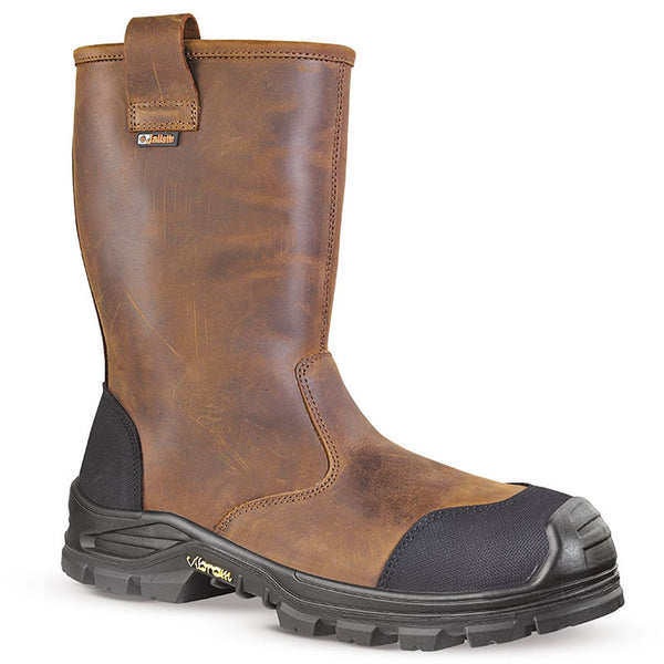 Jallatte Jalsalix Brown Greasy Leather Mens Vibram Safety S3 Toecap Misole Rigger Boots