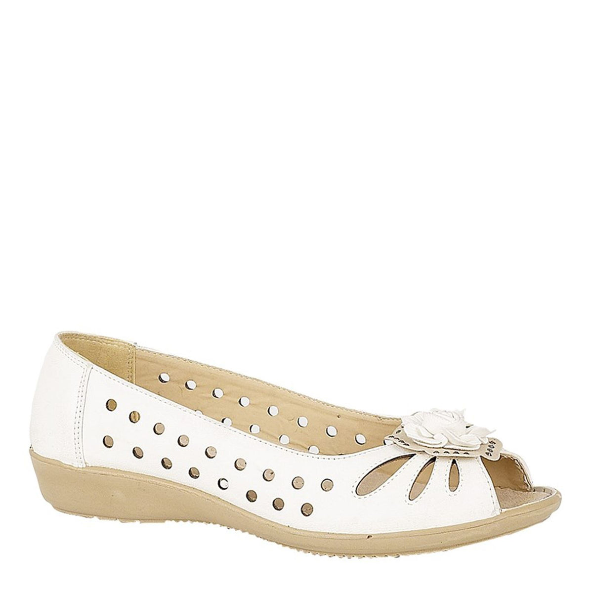 Boulevard L 515 Punched Open Toe Flower Sandals