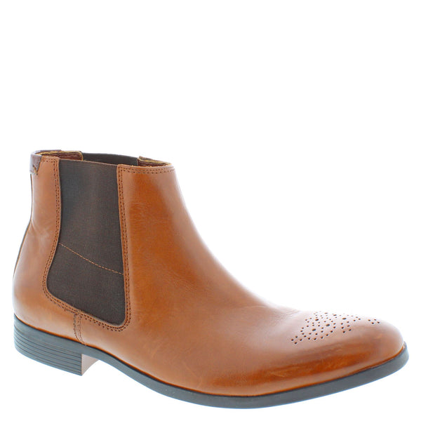 Clarks Gilmore G Fit Smart Tan Leather Brogue Chelsea Boot