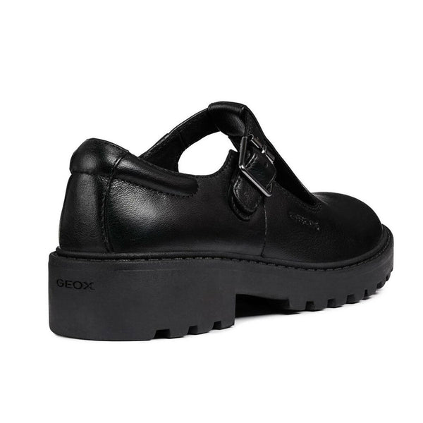 Geox Casey Girls Leather T-Bar Buckle School Shoes