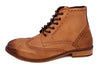 London Brogues Mens Leather Lace Up Wingtip Formal Gatsby Hi Brogue Boots