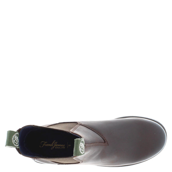 Frank James Braunton Greasy Brown Mens Chelsea Pull On Boots