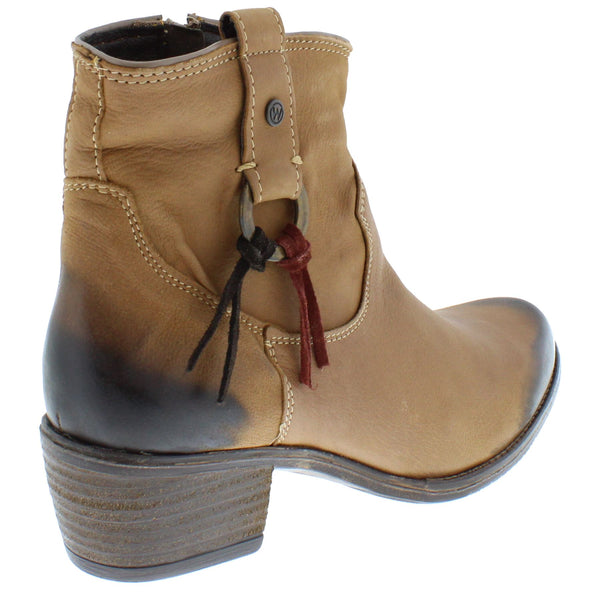 Wrangler Carson Ring Leather Ladies Chelsea Ankle Zip Boots